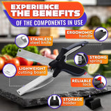 2 in 1 Kitchen Scissors for Food with Cutting Board
