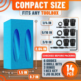 14 Pcs Pocket Hole Jig Kit, 15° Angle Drill Guide