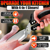 Kitchen Shears Heavy Duty, Safety Lock - Black