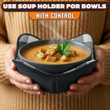 LIBERHAUS Microwave Bowl Holder 4-Pack - Black Pattern