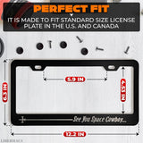 Anime License Plate Frame, 12.2 in Matte Black Aluminum