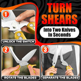 Kitchen Shears Heavy Duty, Safety Lock - Gold