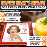 20 Pcs Funny Cocktail Napkins - Red & White
