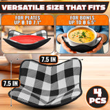 LIBERHAUS Microwave Bowl Holder 4-Pack - Black Pattern
