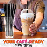 300 Pcs Boba Straws Individually Wrapped - Black