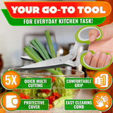 Herb Scissors with 5 Blades and Cover