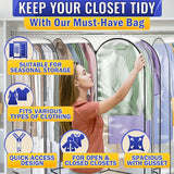 4 Pcs 40-Inch Clear Garment Bags for Hanging Clothes
