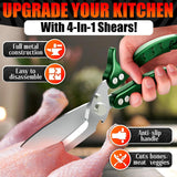 Kitchen Shears Heavy Duty, Safety Lock - Green