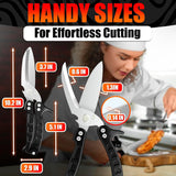 Kitchen Shears Heavy Duty, Safety Lock - Black