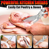 Kitchen Shears Heavy Duty, Safety Lock - Silver