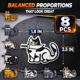 Cat Iron On Patches for Clothes Set of 8