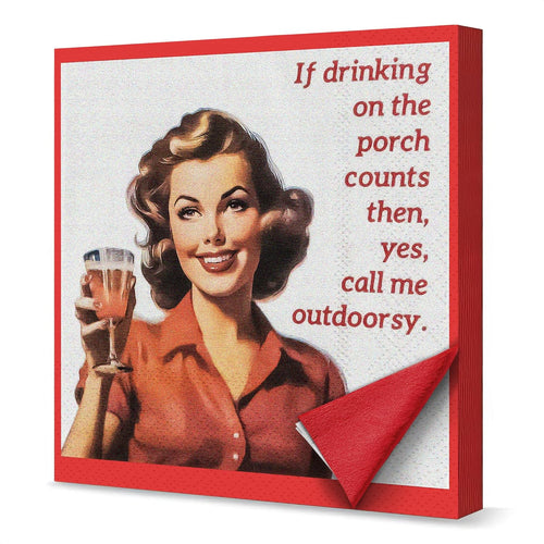 20 Pcs Funny Cocktail Napkins - Vintage Red