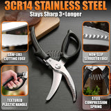 Poultry Shears Heavy Duty, Stainless Steel