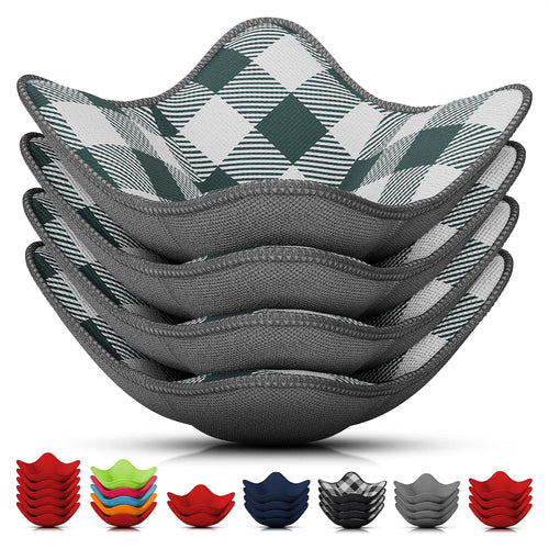 LIBERHAUS Microwave Bowl Holder 4-Pack - Gray Pattern