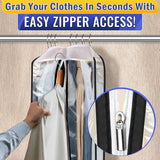4 Pcs 40-Inch Clear Garment Bags for Hanging Clothes