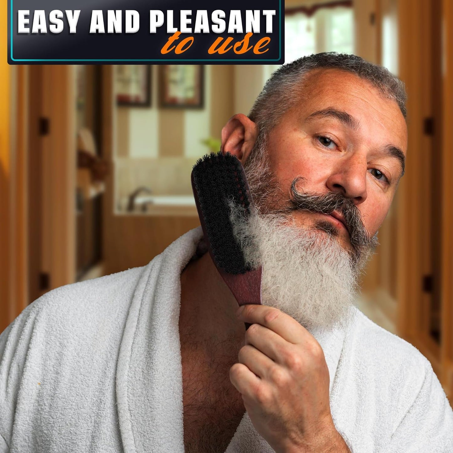 Boar bristle hair brush for beard