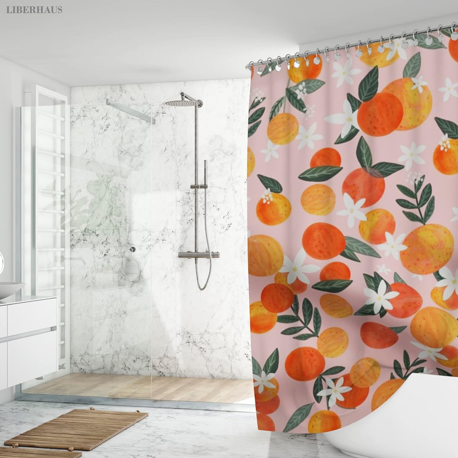 Fabric orange bathroom decor