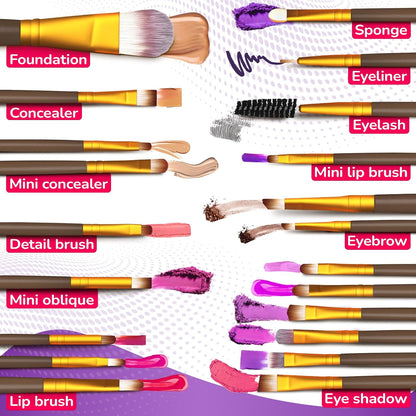 Face makeup brush set