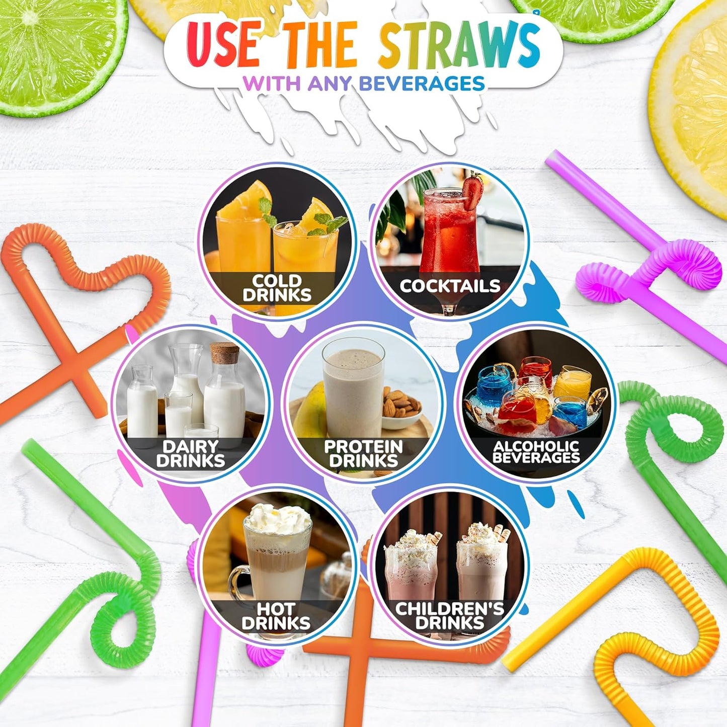 Flexible straws reusable