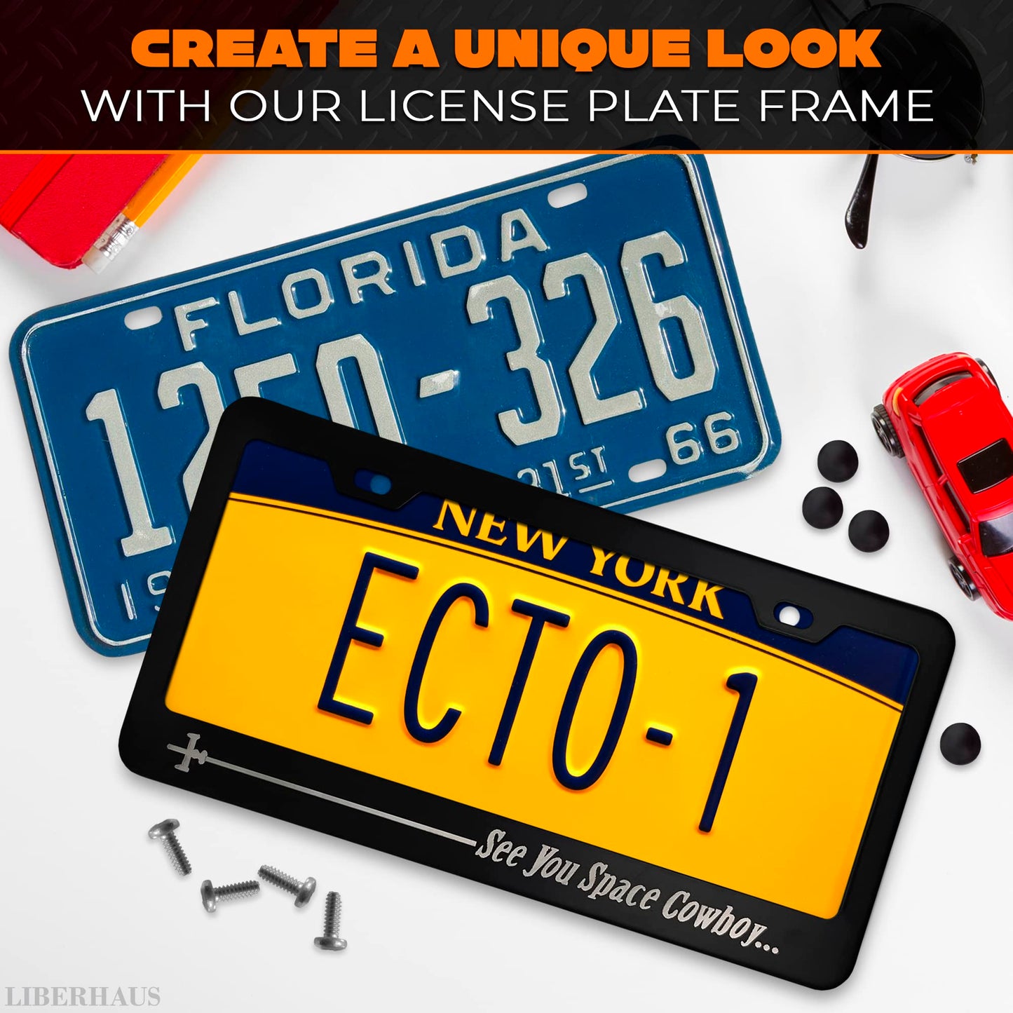 License plate cover and frame