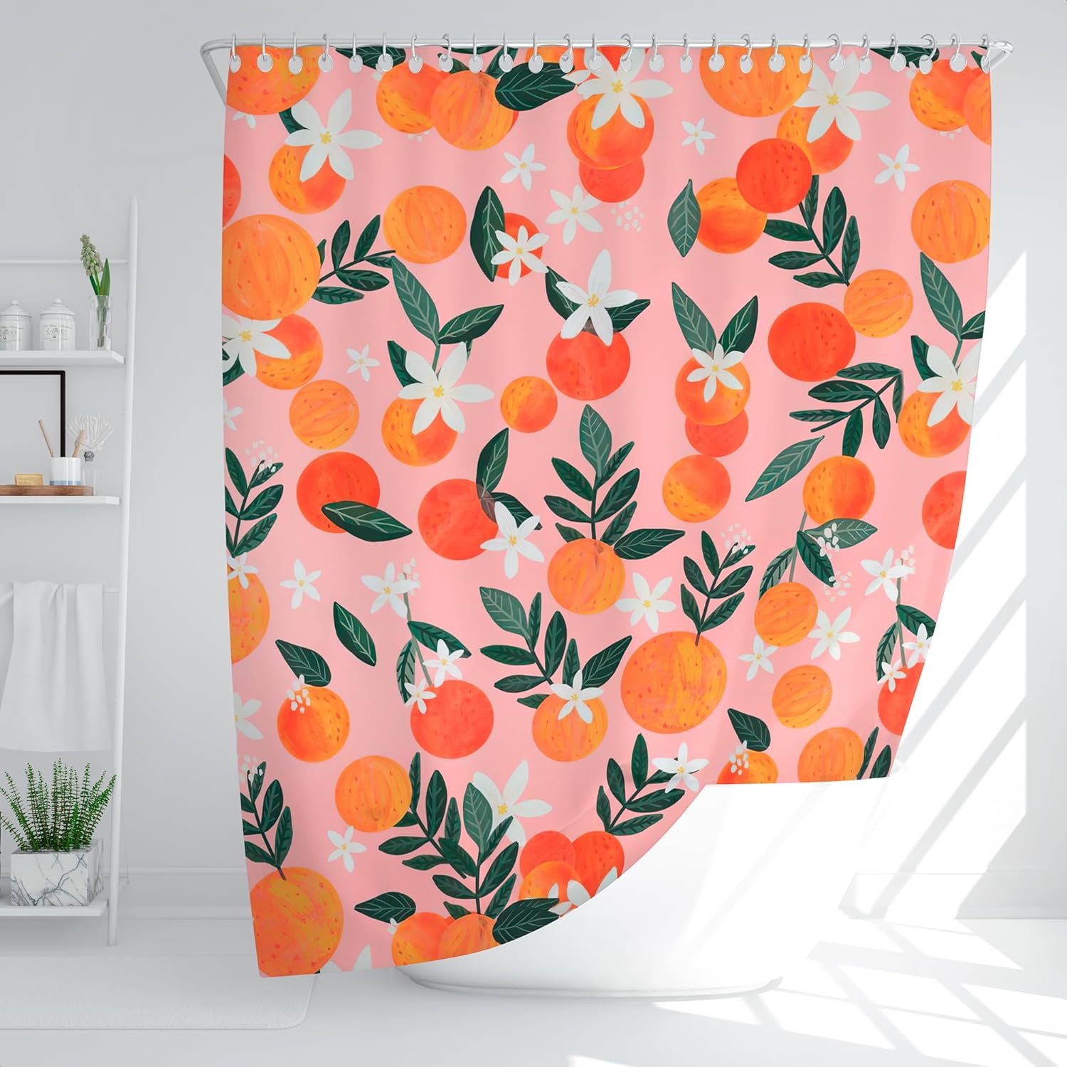 Peach shower curtains for bathroom decorations