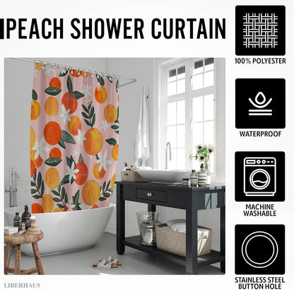 Peach shower curtains