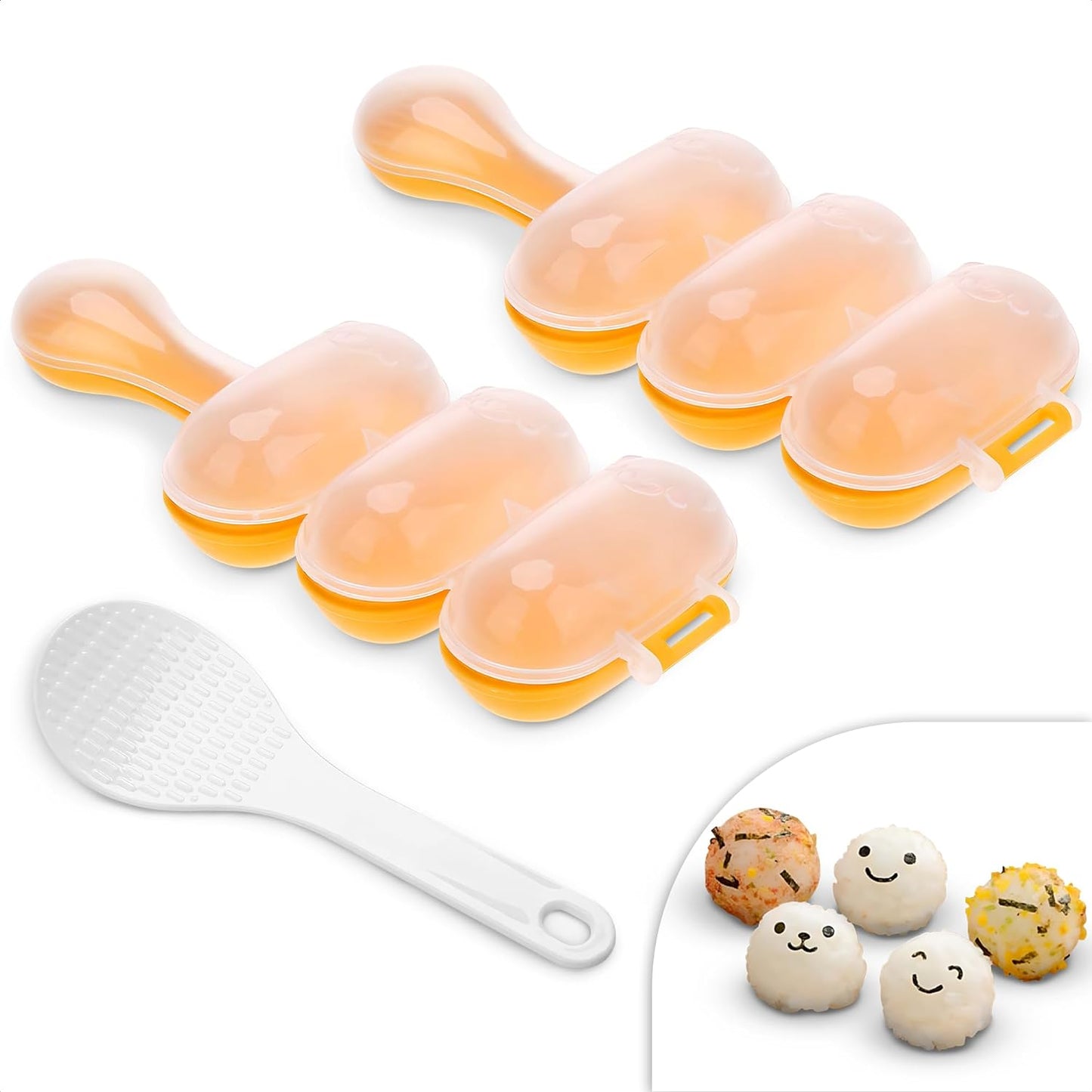 Rice ball mold and rice paddle