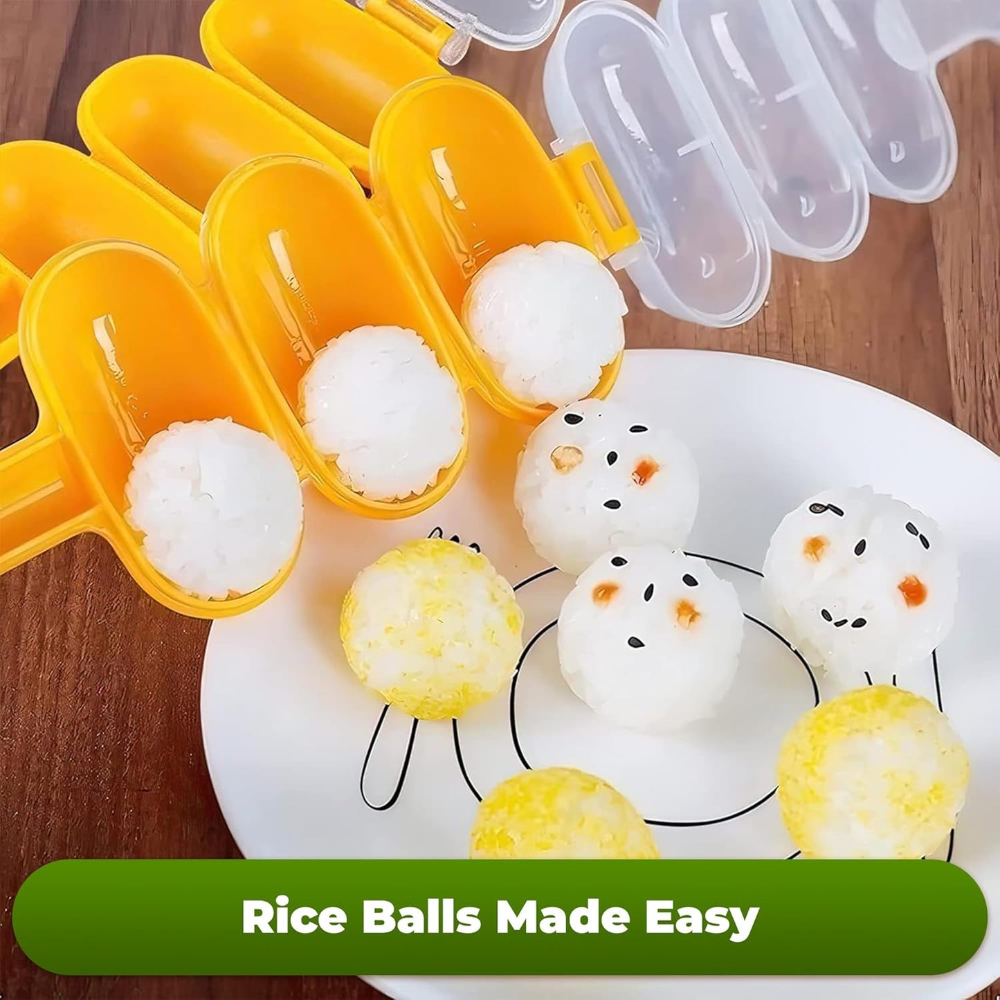 Riceball shaker with small rice paddle