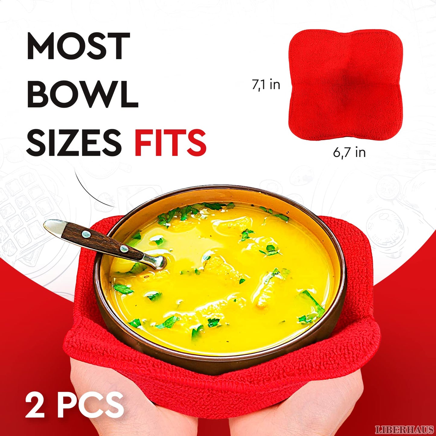 Small microwave bowl huggers for hot food