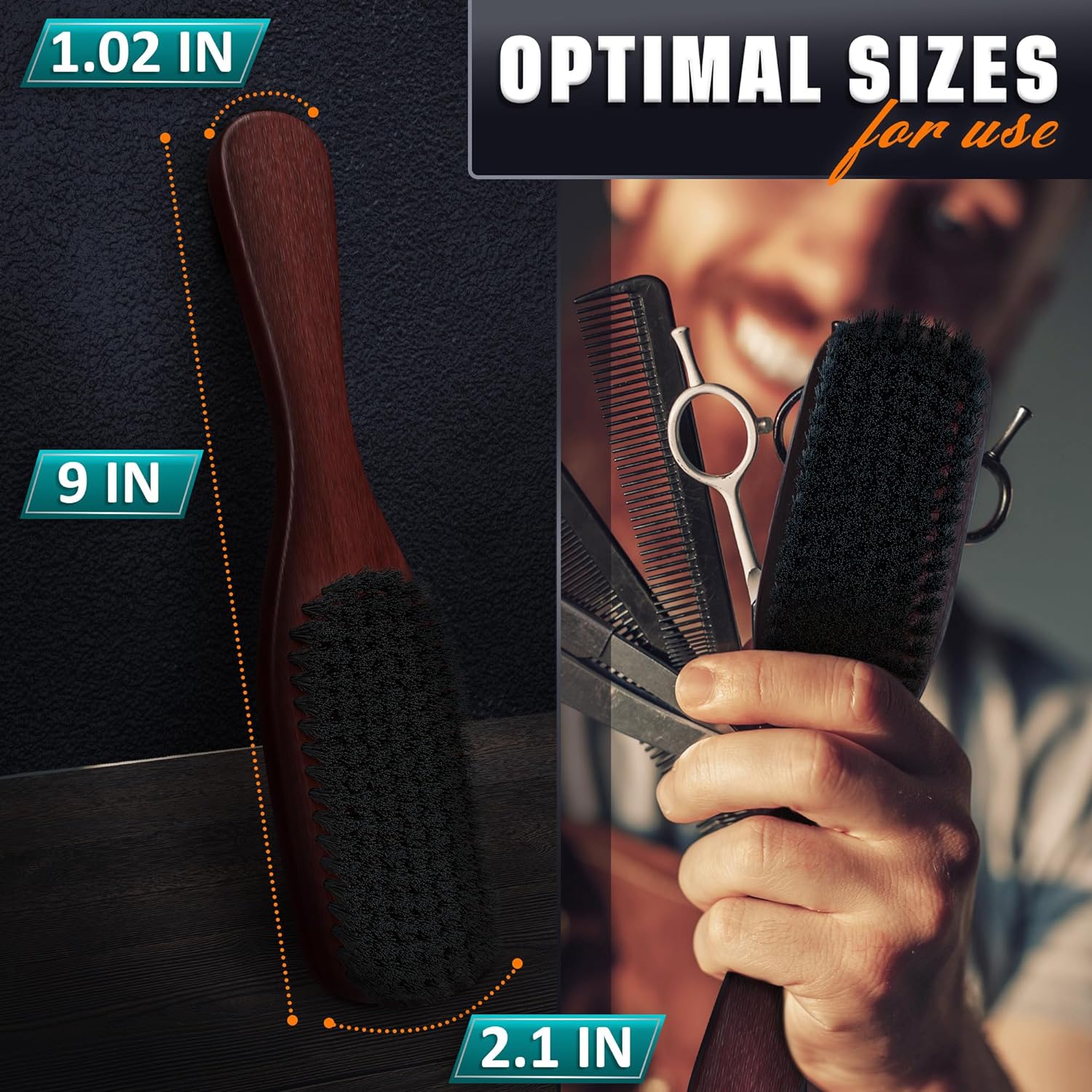 Straightener soft bristle hair brush