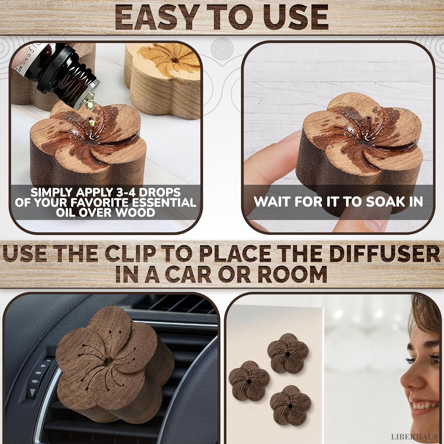 Wood car scent diffuser