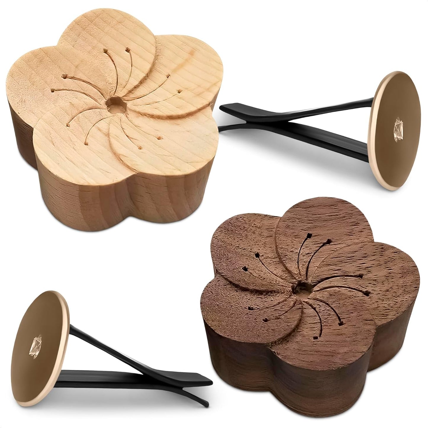 Wood flower car air freshener diffuser